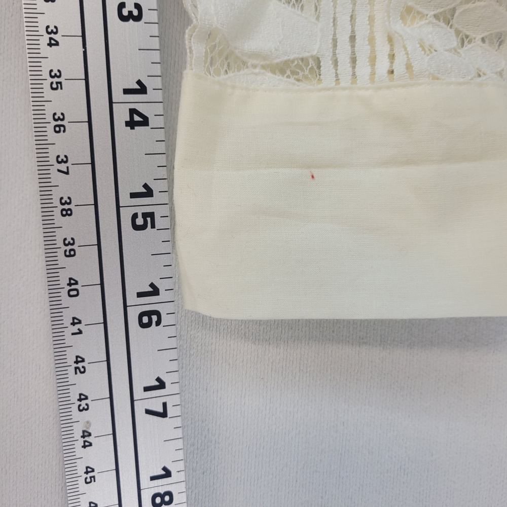 Anthropologie Lace Blouse Womens Size 2 Ivory Victorian Ruffle Mock Neck - Picture 7 of 8